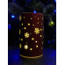 Світильник декоративний скляний "Luca Lighting", led 15, 9*15 см, червоний, сніжинки, 3АА