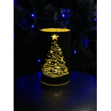 Світильник декоративний скляний Luca Lighting, led 15, 9*15 см, червоний, ялинка, 3 А
