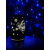 Світильник декоративний скляний "Luca Lighting", led 15, 9*15 см, чорний, сніжинки, 3АА