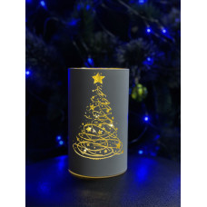 Світильник декоративний скляний "Luca Lighting", led 15, 9*15 см, білий, ялинка, 3АА