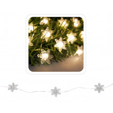 Гірлянда-струна "Сніжинки", "Chomik", 2,2 м, 20 LED теплий білий