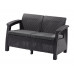 Диван пластиковий садовий Keter Corfu II Love seat, графіт