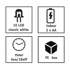 Гірлянда-струна "Зірка", "Luca Lighting", 1,3 м, 10 LED теплий білий