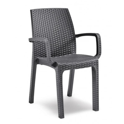 Стілець садовий пластиковий BICA Verona armchair, графіт