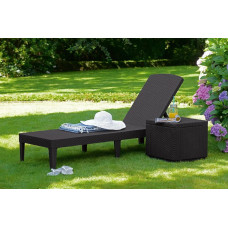 Шезлонг пластиковий Keter Jaipur Sun lounger, віскі коричневий