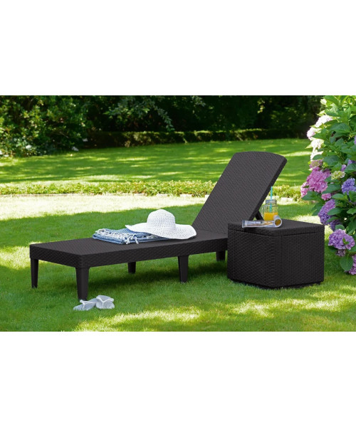 Шезлонг пластиковий Keter Jaipur Sun lounger, віскі коричневий
