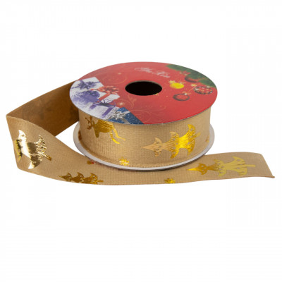 Стрічка декоративна Chomik текстиль, 2.5 см х 2.7 м, бежева