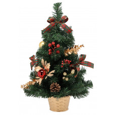 Ялинка штучна Chomik прикрашена, 50 см, червоно-золотистий декор