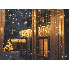 Гірлянда електрична Chomik "Бахрома", 300 LED, 12м, теплий білий, від мережі