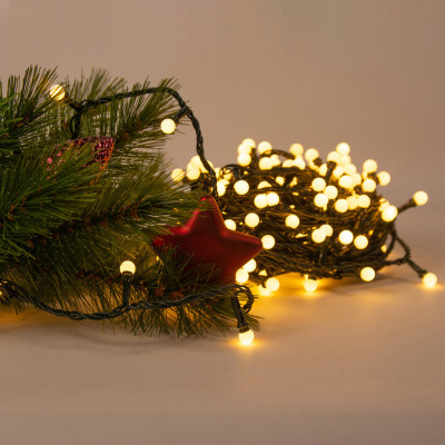 Гірлянда електрична Chomik "Кульки-змійка", 200 LED, 16м, теплий білий, від мережі