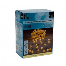 Гірлянда-кластер Luca Lighting Кульки, 80 LED, зелена струна, 5 м, теплий білий