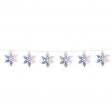 Гірлянда електрична Chomik, перламутрові сніжинки, 10 LED, теплий білий, батарейки