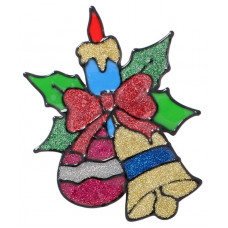 Наклейка новорічна Chomik 18x25см, Дзвінок з кулькою