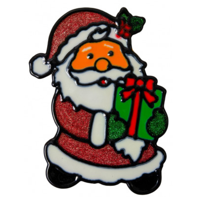 Наклейка новорічна Chomik 18x25см, Санта з подарунком