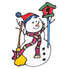 Наклейка новорічна Chomik 18x25см, Сніговик