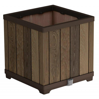 Горщик для рослин Keter Deco square planter Walnut, коричневий