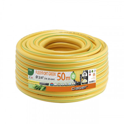 Шланг поливальний 3/4" 50м Flexyfort Green, жовтий з зел. полосою