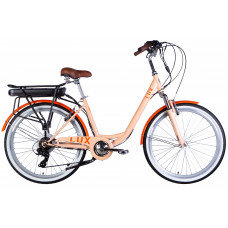 Велосипед з електроприводом 26" ST Dorozhnik eLUX Vbr FR рама-17" 36B 12.5А*г 500Вт пудровий PANTONE 162 C 2025