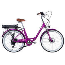 Велосипед з електроприводом 26" AL Dorozhnik eRUBY DD FR рама-17" 36B 12.5А*г 500Вт пурпурний YS 7809 2025