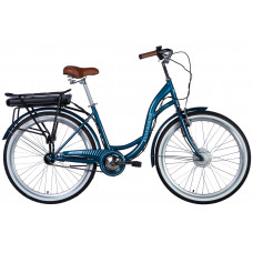 Велосипед з електроприводом 26" ST Dorozhnik eAQUAMARINE BH рама-17" 36B 13А*г 500Вт темно-синій з кошиком 2026
