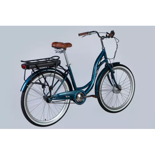 Велосипед уцінений з електроприводом 26 ST Dorozhnik eAQUAMARINE BH рама-17 36B 13А*г 500Вт темно-синій з кошиком 2026