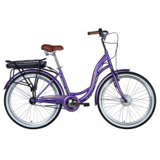 Велосипед з електроприводом 26" ST Dorozhnik eAQUAMARINE BH рама-17" 36B 13А*г 500Вт фіолетовий з кошиком 2026