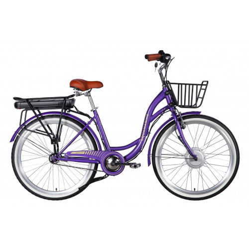 Велосипед уцінений з електроприводом 26" ST Dorozhnik eAQUAMARINE BH рама-17" 36B 13А*г 500Вт фіолетовий з кошиком 2026 Велосипед уцінений з електроприводом 26" ST Dorozhnik eAQUAMARINE BH рама-17" 36B 13А*г 500Вт фіолетовий з кошиком 2026