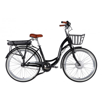Велосипед з електроприводом 26" ST Dorozhnik eAQUAMARINE BH рама-17" 36B 13А*г 500Вт чорний з кошиком 2026