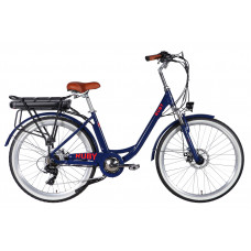 Велосипед з електроприводом 26" AL Dorozhnik eRUBY DD FR рама-17" 36B 13А*г 500Вт темно-синій 2026