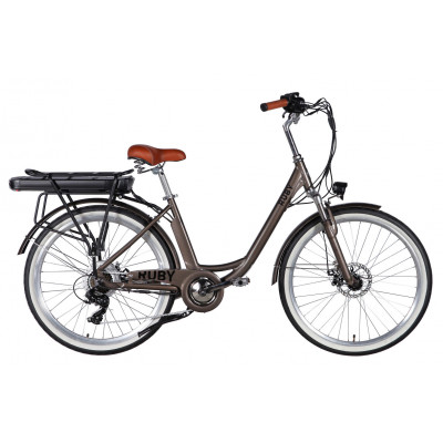 Велосипед з електроприводом 26" AL Dorozhnik eRUBY DD FR рама-17" 48B 15А*г 500Вт мокрий асфальт 2026