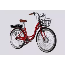 Велосипед з електроприводом 26" ST Dorozhnik eAQUAMARINE BH рама-17" 36B 13А*г 500Вт бордовий YS 2476 з кошиком 2026