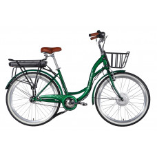 Велосипед з електроприводом 26" ST Dorozhnik eAQUAMARINE BH рама-17" 36B 13А*г 500Вт зелений YS 902 з кошиком 2026