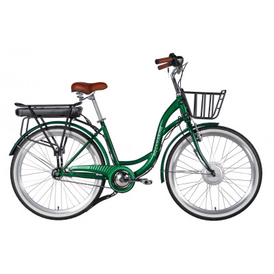 Велосипед з електроприводом 26" ST Dorozhnik eAQUAMARINE BH рама-17" 36B 13А*г 500Вт зелений YS 902 з кошиком 2026
