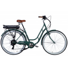 Велосипед з електроприводом 28" ST Dorozhnik eRETRO Vbr FR рама-19" 36B 12.5А*г 500Вт зелено-сірий PANTONE 5477 C 2025