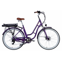 Велосипед з електроприводом 28" AL Dorozhnik eCORAL DD FR рама-19" 48B 12.5А*г 500Вт фіолетово-синій YS 750 2025