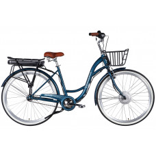 Велосипед з електроприводом 28" ST Dorozhnik eAQUAMARINE BH рама-19" 36B 13А*г 500Вт темно-синій з кошиком 2026