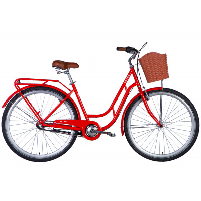 Велосипед ST 28" Dorozhnik RETRO PH рама-19" помаранчевий 2024 крила, крило пер., крило зад., підніжка, дзвоник, корзина