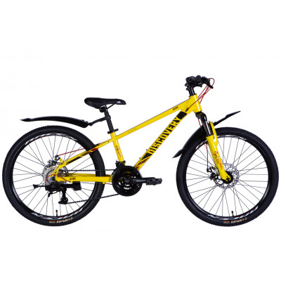 Велосипед AL 24" Discovery QUBE DD CS рама-11,5" жовто-чорний 2025