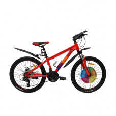 Велосипед SPARK FORESTER 13 24 неоновий червоний (колеса - 24 , сталева рама - 13 )
