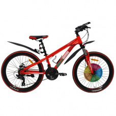 Велосипед SPARK FORESTER 11 24 неоновий червоний (колеса - 24 , сталева рама - 11 )