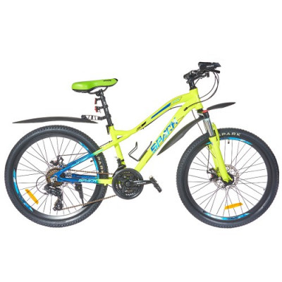 Велосипед SPARK HUNTER 14 24 жовто-зелений (колеса - 24 , алюминиевая рама - 14 )