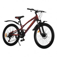 Велосипед SPARK SURF (колеса - 24 , сталева рама - 12 ) бордовий