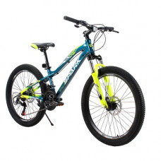Велосипед SPARK HUNTER JR. (колеса - 24", алюмінієва рама - 12") темно-синій з жовтим