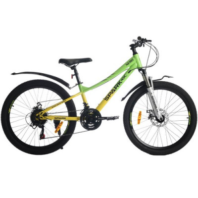 Велосипед SPARK NERO (колеса – 24", сталева рама рама – 12") салатовий з жовтим