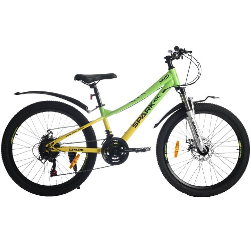 Велосипед SPARK NERO (колеса – 24", сталева рама рама – 12") салатовий з жовтим Велосипед SPARK NERO (колеса – 24", сталева рама рама – 12") салатовий з жовтим