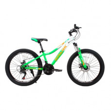 Велосипед SPARK WAVE JR. (колеса - 24", сталева рама - 12") зелений з білим