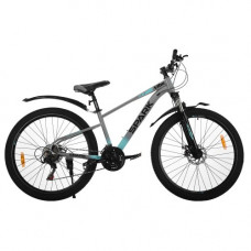 Велосипед SPARK VIBE (колеса - 27,5 , сталева рама - 15 ) сірий з бірюзовим