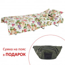 Ліжко на ламелях з постіллю d25 мм (Бязь, Квіти польові)