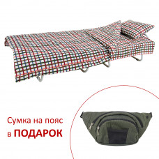 Ліжко на ламелях з постіллю d25 мм (Бязь, Кольорова дрібна клітинка)