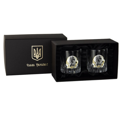 Набір келихів для віскі "Директорський" Boss Crystal, 2 келиха, срібло, кришталь